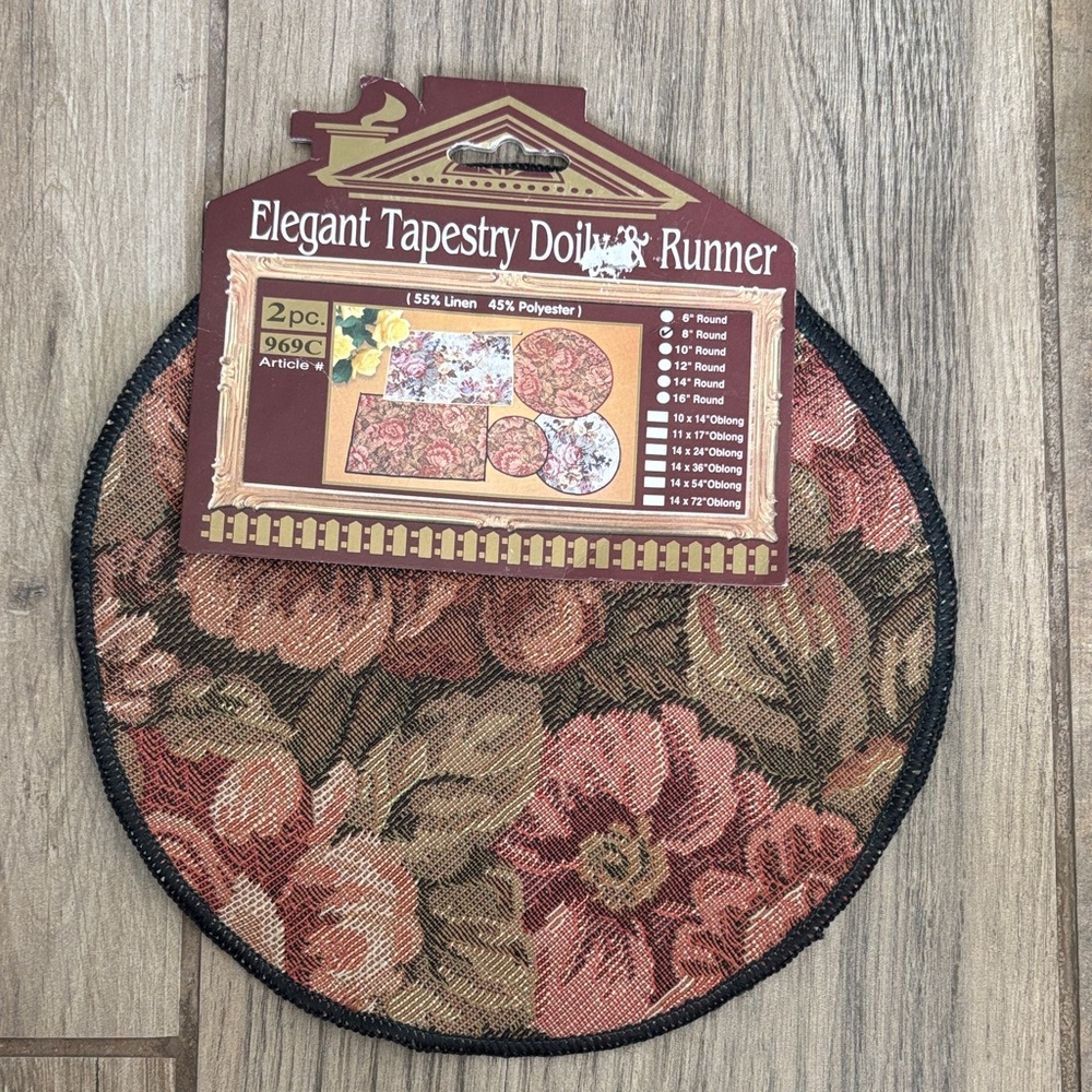 Elegant Tapestry Doily & Runner Set - Floral Design